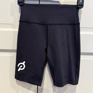 Peloton Black Mid-Rise Bike Shorts with Logo